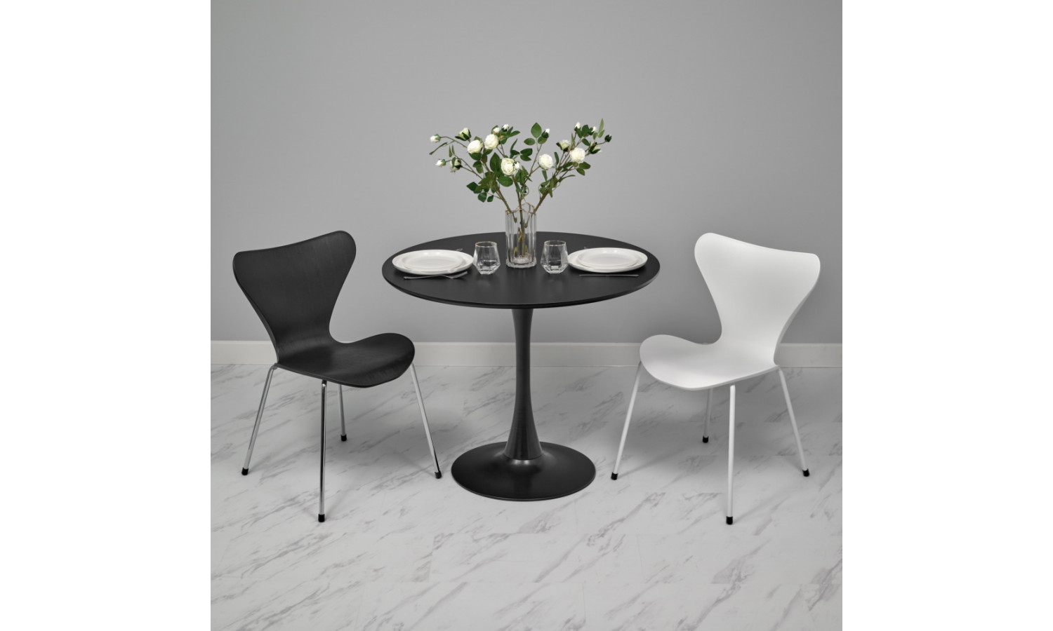 Стул Seven Style белый с белыми ножками