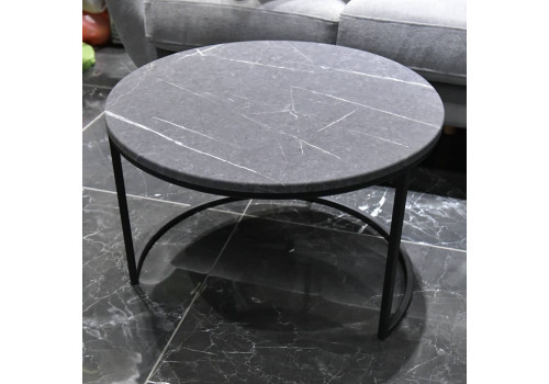 Набор кофейных столиков Tango серый мрамор с чёрными ножками, 2шт