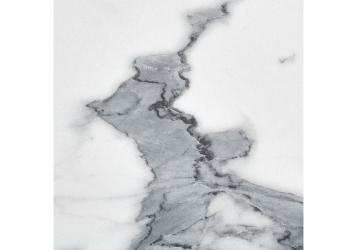 Стол Rudolf круглый раскладной 100-130x100x75см, белый мрамор, чёрный