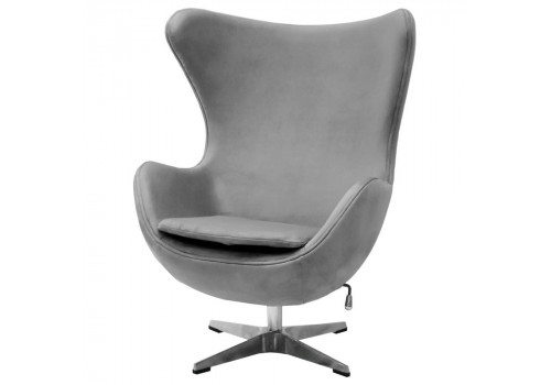 Кресло EGG STYLE CHAIR серый, искусственная замша
