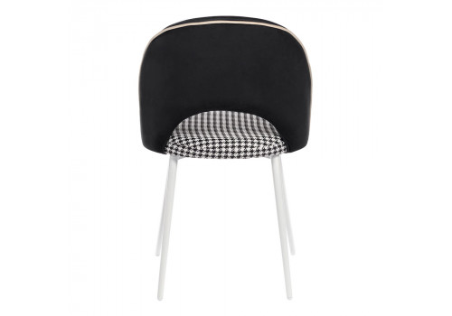 Стул Leo чёрный с жаккардом, с белыми ножками