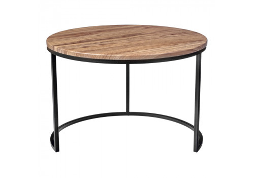 Набор кофейных столиков Tango орех и серый мрамор с чёрными ножками, 2шт