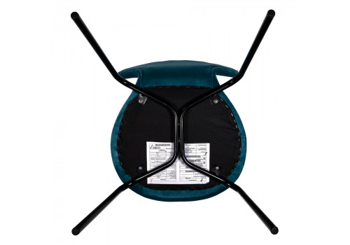 Стул Seven Style тёмно-бирюзовый велюр с чёрными ножками