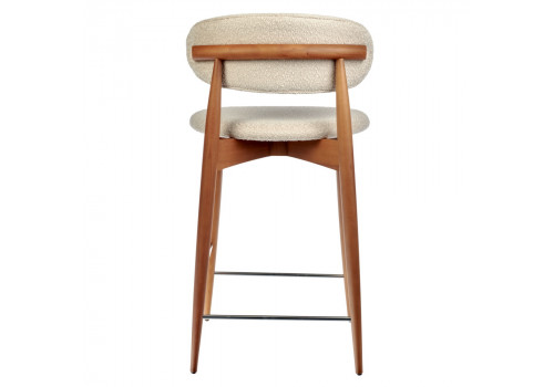 Стул полубарный Lucas латте букле с ножками цвета орех