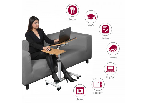 Стол многофункциональный Palma 60x40x62-96см, светлое дерево, белый