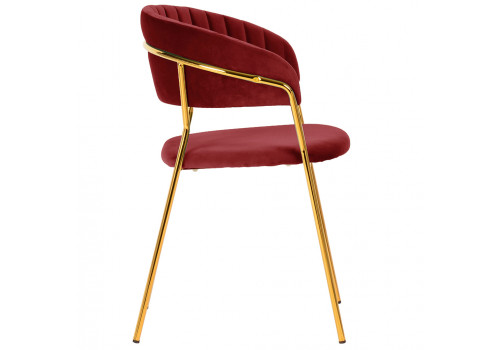 Стул Turin винный с золотыми ножками