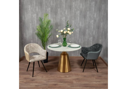 Стул Bruno серый шенилл с экокожей с поворотным механизмом