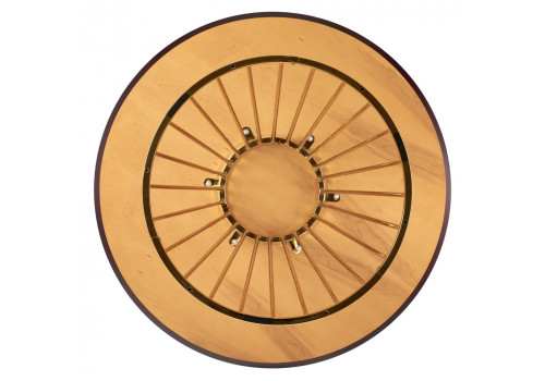 Стол Liverpool диам.110см, шпон орех лучевой набор, с золотистыми ножками