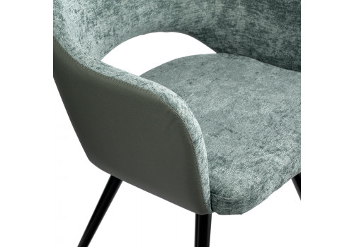 Стул Bruno зелёный шенилл с экокожей с поворотным механизмом