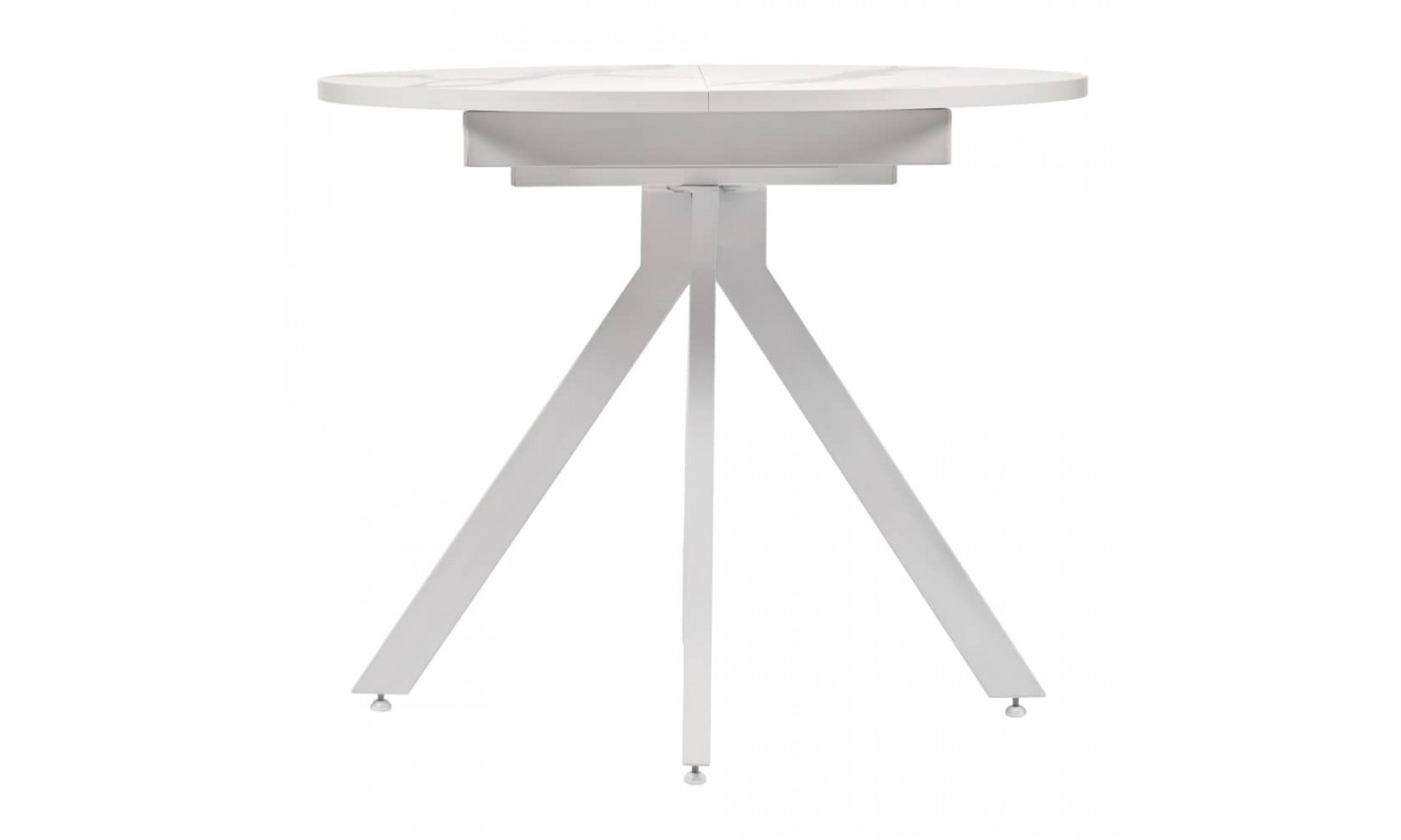 Стол Rudolf круглый раскладной 90-120x90x75см, белый мрамор, белый