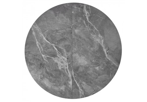 Стол Rudolf круглый раскладной 100-130x100x75см, серый керамогранит, черный