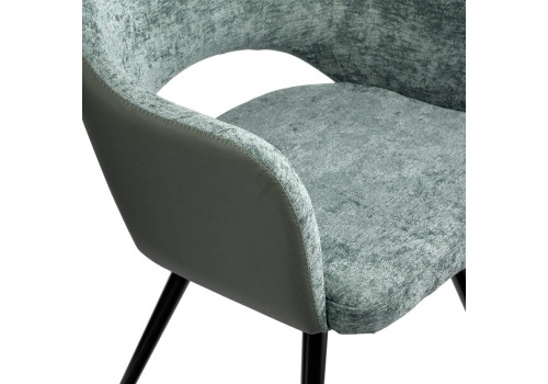 Стул Bruno зелёный шенилл с экокожей с поворотным механизмом