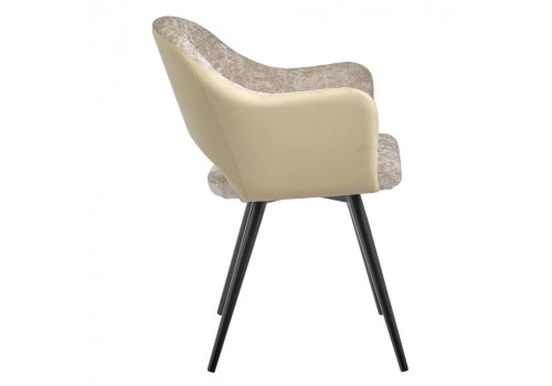 Стул Bruno латте шенилл с экокожей с поворотным механизмом