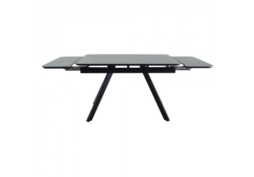 Стол Arthur раскладной 120-184x80x75см, керамогранит чёрный мрамор Greys Black, чёрный