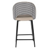Стул полубарный Leo латте с жаккардом, поворотный механизм