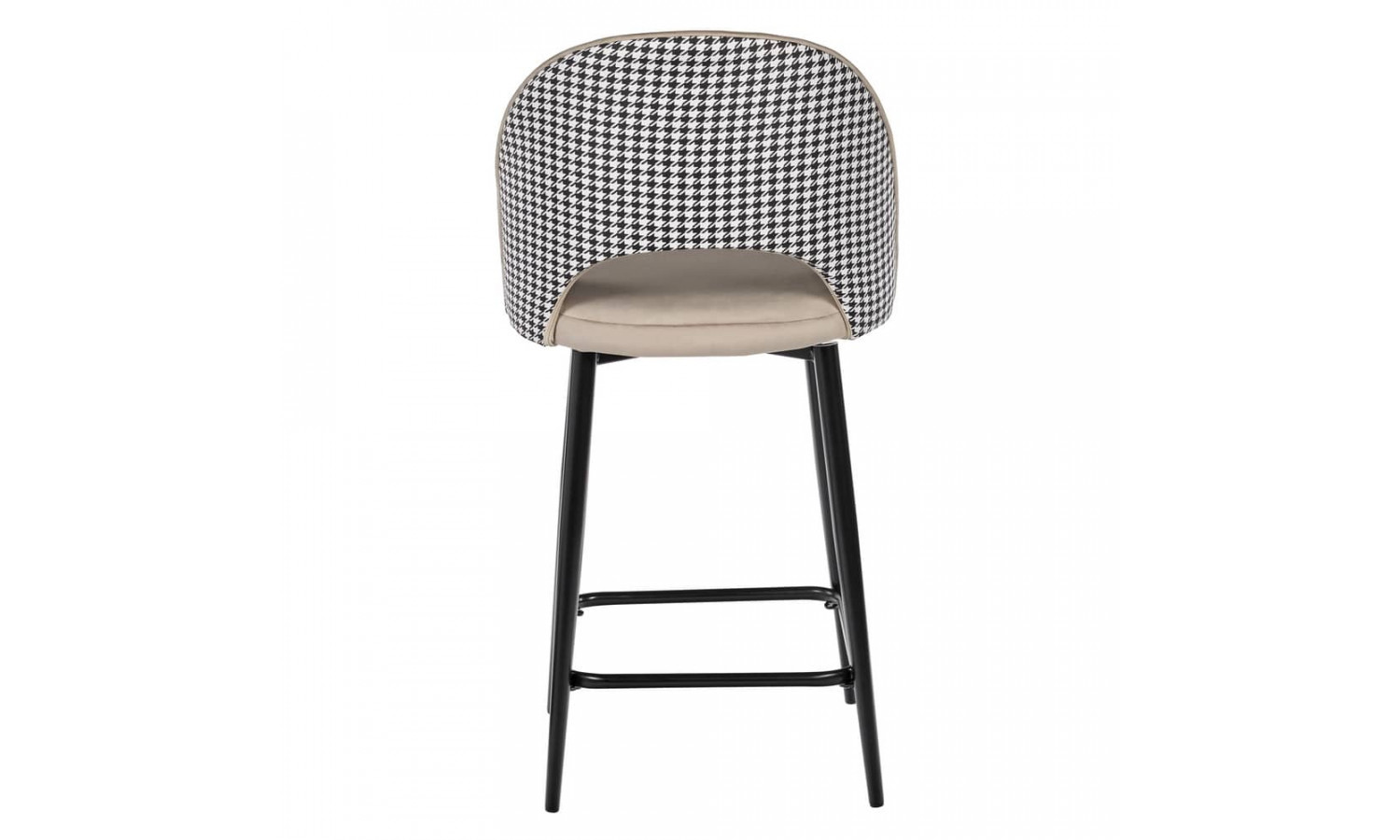 Стул полубарный Leo латте с жаккардом, поворотный механизм