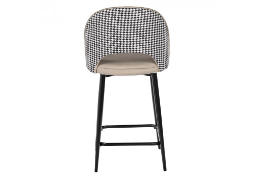 Стул полубарный Leo латте с жаккардом, поворотный механизм