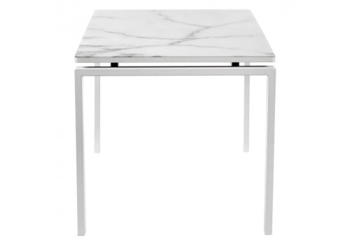 Стол Areal раскладной 140-180х80х75 белый мрамор с белыми ножками