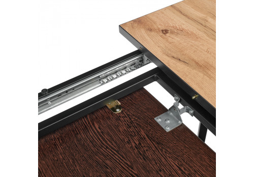 Стол Dublin раскладной 120-160х80х75 Дуб Вотан с чёрными ножками