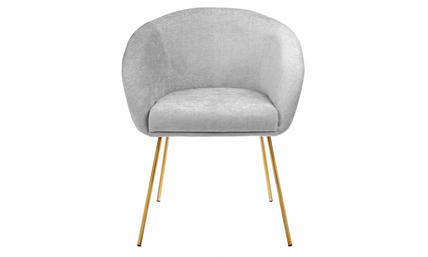 Стул-полукресло Martin серый шенилл, золотые ножки