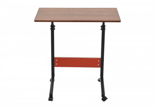 Стол многофункциональный на колесах, 60x40 см, «РОЛЛ», 2 ножки, регул.высота, мдф, металл, тёмн. дерево, черный