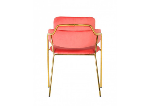 Стул Napoli коралловый с золотыми ножками