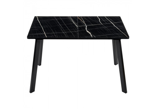 Стол Dublin раскладной 120-160х80х75 чёрный мрамор с чёрными ножками