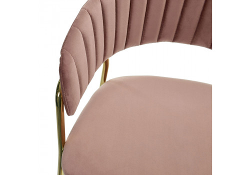 Стул полубарный Turin пудровый с золотыми ножками