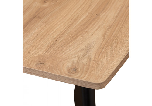 Стол Oslo раскладной 100-130x80x76см, Дуб Навара структурное, чёрный