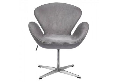Кресло SWAN STYLE CHAIR серый, искусственная замша