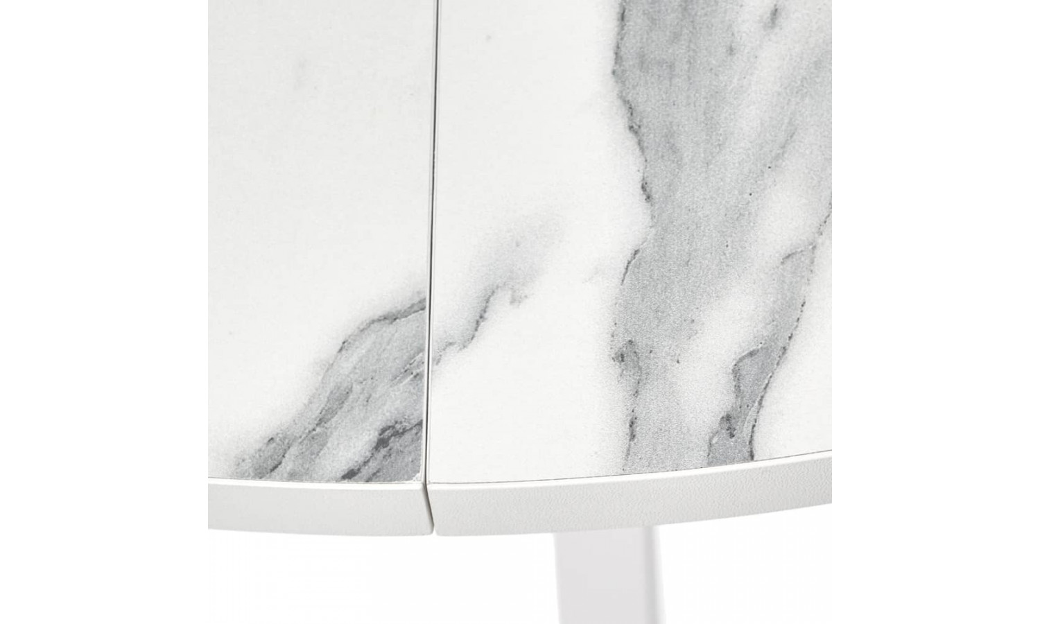 Стол Rudolf круглый раскладной 90-120x90x75см, белый мрамор, белый