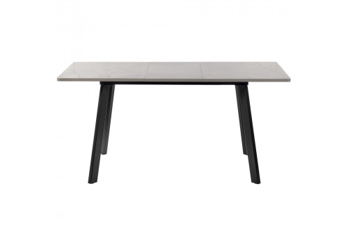 Стол Dublin раскладной 120-160х80х75 серый мрамор с чёрными ножками