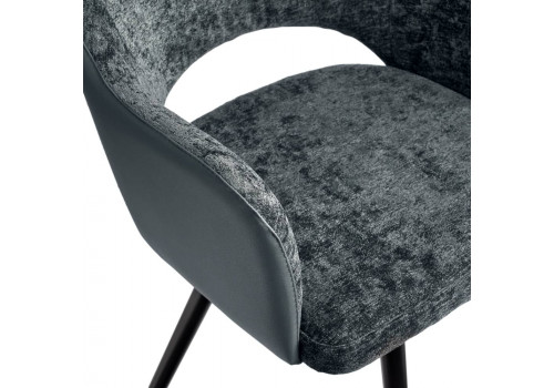 Стул Bruno серый шенилл с экокожей с поворотным механизмом