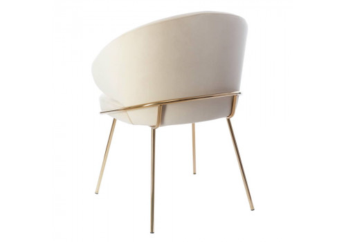 Стул-полукресло Emil кремовый с золотыми ножками