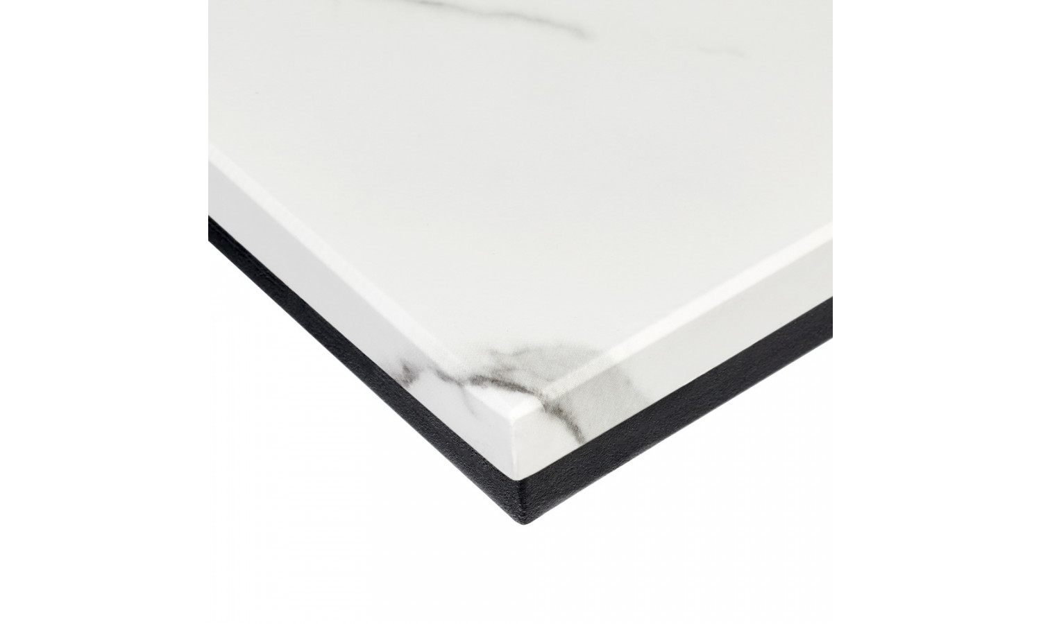 Придиванный столик Loft 50x30см, белый мрамор, чёрные ножки