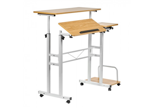 Стол многофункциональный Shuttle 80х58х80-130см, светлое дерево, белый