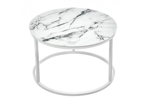 Набор кофейных столиков Tango белый мрамор с белыми ножками