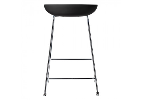 Стул полубарный Neo чёрный с хромированными ножками