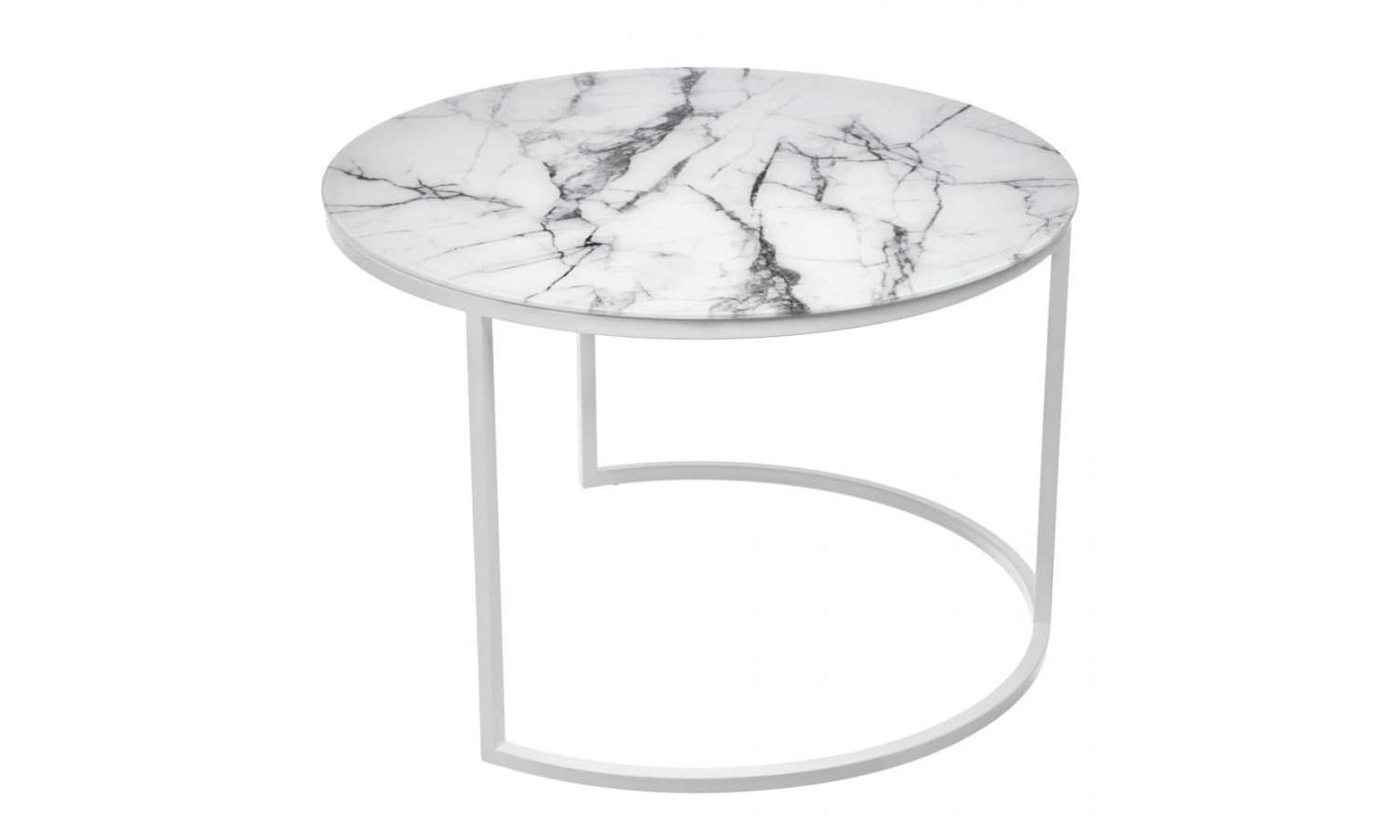 Набор кофейных столиков Tango белый мрамор с белыми ножками