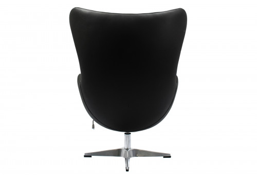 Кресло EGG STYLE чёрный, натуральная кожа