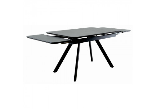 Стол Arthur раскладной 120-184x80x75см, керамогранит чёрный мрамор Greys Black, чёрный