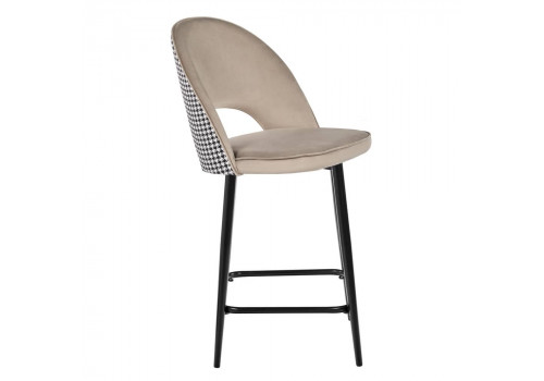 Стул полубарный Leo латте с жаккардом, поворотный механизм