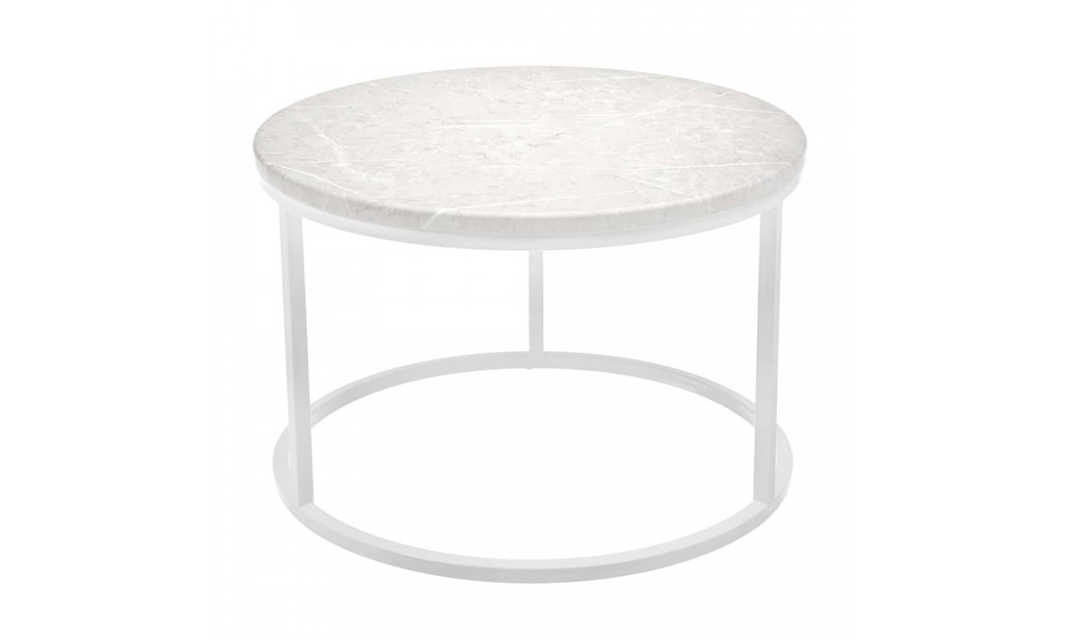 Набор кофейных столиков Tango бежевый мрамор с белыми ножками, 2шт