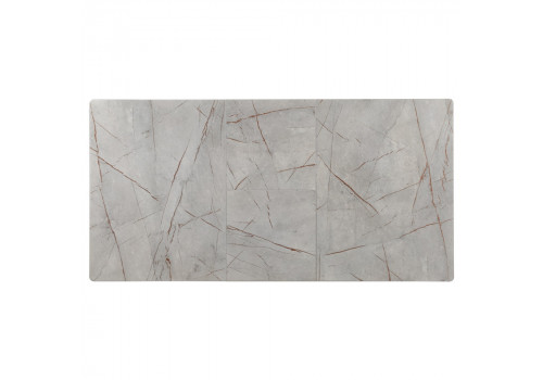 Стол Dublin раскладной 120-160х80х75 серый мрамор с чёрными ножками