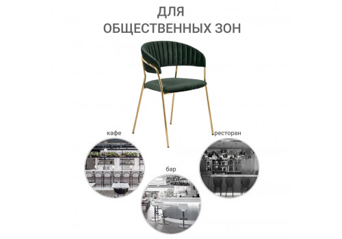 Стул Turin зеленый с золотыми ножками