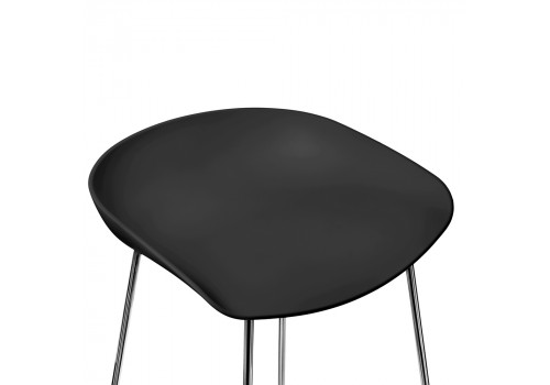 Стул полубарный Neo чёрный с хромированными ножками