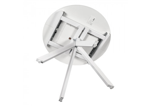 Стол Rudolf круглый раскладной 90-120x90x75см, белый мрамор, белый