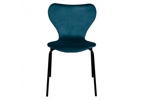 Стул Seven Style тёмно-бирюзовый велюр с чёрными ножками