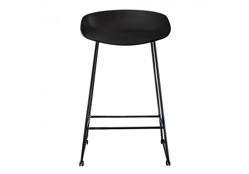 Стул полубарный Neo чёрный с чёрными ножками