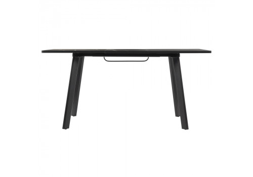 Стол Dublin раскладной 120-160х80х75 чёрный мрамор с чёрными ножками